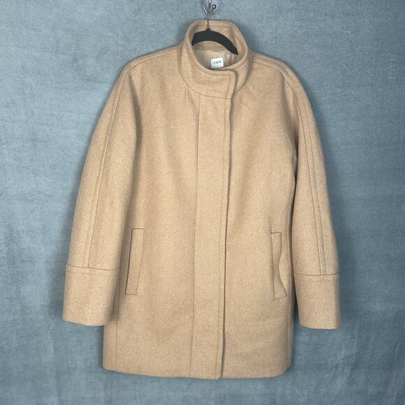 J Crew Coat Womens 10 Camel Wool Neutral Minimalist Preppy Quiet Luxury Career - Picture 1 of 14